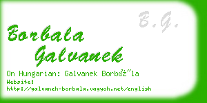 borbala galvanek business card